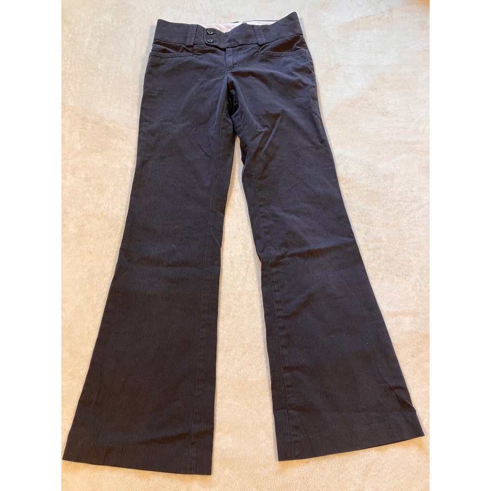 Banana Republic Sloan Fit Pants Womens 4 Gray Pinstripe Wide Leg Trousers